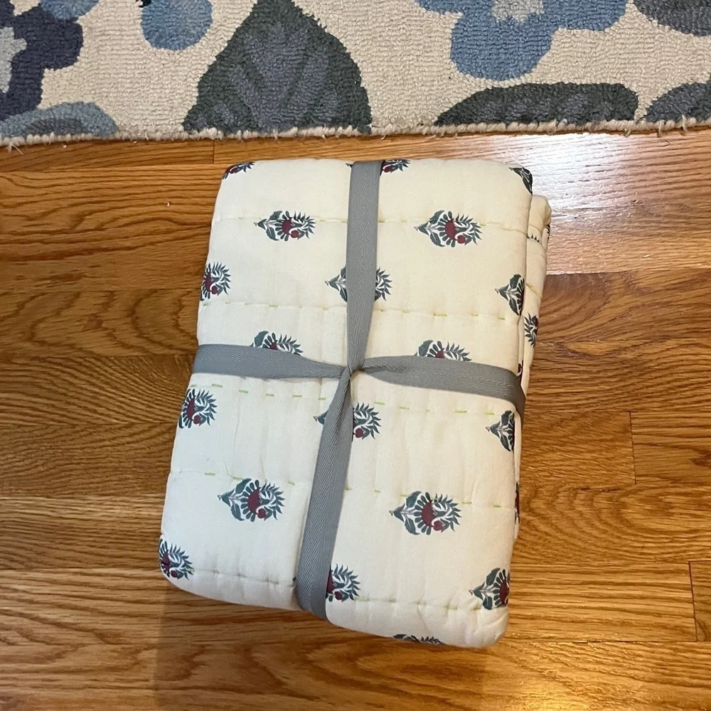 Anthropologie Cotton Floral Printed King Shams NWT